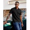 image:imageCOOFANDY Mens Polo Shirts Short Sleeve Cotton Pique Casual Button T Shirts Classic Fit Collared Golf ShirtsBlack