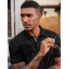 image:imageCOOFANDY Mens Polo Shirts Short Sleeve Cotton Pique Casual Button T Shirts Classic Fit Collared Golf ShirtsBlack