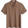 image:imageCOOFANDY Mens Polo Shirts Short Sleeve Cotton Pique Casual Button T Shirts Classic Fit Collared Golf ShirtsBrown