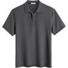 image:imageCOOFANDY Mens Polo Shirts Short Sleeve Cotton Pique Casual Button T Shirts Classic Fit Collared Golf ShirtsDark Gray