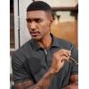 image:imageCOOFANDY Mens Polo Shirts Short Sleeve Cotton Pique Casual Button T Shirts Classic Fit Collared Golf ShirtsDark Gray