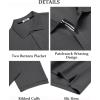 image:imageCOOFANDY Mens Polo Shirts Short Sleeve Cotton Pique Casual Button T Shirts Classic Fit Collared Golf ShirtsDark Gray