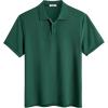 image:imageCOOFANDY Mens Polo Shirts Short Sleeve Cotton Pique Casual Button T Shirts Classic Fit Collared Golf ShirtsGreen