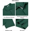 image:imageCOOFANDY Mens Polo Shirts Short Sleeve Cotton Pique Casual Button T Shirts Classic Fit Collared Golf ShirtsGreen
