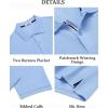 image:imageCOOFANDY Mens Polo Shirts Short Sleeve Cotton Pique Casual Button T Shirts Classic Fit Collared Golf ShirtsLight Blue