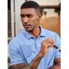 image:imageCOOFANDY Mens Polo Shirts Short Sleeve Cotton Pique Casual Button T Shirts Classic Fit Collared Golf ShirtsLight Blue