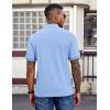 image:imageCOOFANDY Mens Polo Shirts Short Sleeve Cotton Pique Casual Button T Shirts Classic Fit Collared Golf ShirtsLight Blue