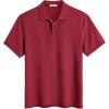 image:imageCOOFANDY Mens Polo Shirts Short Sleeve Cotton Pique Casual Button T Shirts Classic Fit Collared Golf ShirtsRed