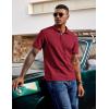 image:imageCOOFANDY Mens Polo Shirts Short Sleeve Cotton Pique Casual Button T Shirts Classic Fit Collared Golf ShirtsRed