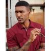 image:imageCOOFANDY Mens Polo Shirts Short Sleeve Cotton Pique Casual Button T Shirts Classic Fit Collared Golf ShirtsRed
