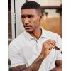image:imageCOOFANDY Mens Polo Shirts Short Sleeve Cotton Pique Casual Button T Shirts Classic Fit Collared Golf ShirtsWhite