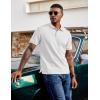 image:imageCOOFANDY Mens Polo Shirts Short Sleeve Cotton Pique Casual Button T Shirts Classic Fit Collared Golf ShirtsWhite