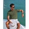 image:imageCOOFANDY Mens Polo Shirts Short Sleeve V Neck Knit Shirts for Men Casual Old Money Clothes Mens Golf ShirtArmy Green