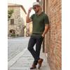 image:imageCOOFANDY Mens Polo Shirts Short Sleeve V Neck Knit Shirts for Men Casual Old Money Clothes Mens Golf ShirtArmy Green