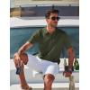 image:imageCOOFANDY Mens Polo Shirts Short Sleeve V Neck Knit Shirts for Men Casual Old Money Clothes Mens Golf ShirtArmy Green