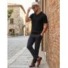 image:imageCOOFANDY Mens Polo Shirts Short Sleeve V Neck Knit Shirts for Men Casual Old Money Clothes Mens Golf ShirtBlack