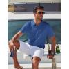 image:imageCOOFANDY Mens Polo Shirts Short Sleeve V Neck Knit Shirts for Men Casual Old Money Clothes Mens Golf ShirtBlue