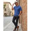 image:imageCOOFANDY Mens Polo Shirts Short Sleeve V Neck Knit Shirts for Men Casual Old Money Clothes Mens Golf ShirtBlue