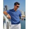 image:imageCOOFANDY Mens Polo Shirts Short Sleeve V Neck Knit Shirts for Men Casual Old Money Clothes Mens Golf ShirtBlue
