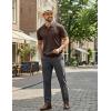 image:imageCOOFANDY Mens Polo Shirts Short Sleeve V Neck Knit Shirts for Men Casual Old Money Clothes Mens Golf ShirtBrown