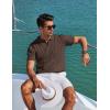 image:imageCOOFANDY Mens Polo Shirts Short Sleeve V Neck Knit Shirts for Men Casual Old Money Clothes Mens Golf ShirtBrown