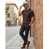 image:imageCOOFANDY Mens Polo Shirts Short Sleeve V Neck Knit Shirts for Men Casual Old Money Clothes Mens Golf ShirtBrown