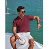 image:imageCOOFANDY Mens Polo Shirts Short Sleeve V Neck Knit Shirts for Men Casual Old Money Clothes Mens Golf ShirtDark Red