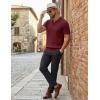 image:imageCOOFANDY Mens Polo Shirts Short Sleeve V Neck Knit Shirts for Men Casual Old Money Clothes Mens Golf ShirtDark Red