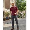 image:imageCOOFANDY Mens Polo Shirts Short Sleeve V Neck Knit Shirts for Men Casual Old Money Clothes Mens Golf ShirtDark Red