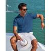 image:imageCOOFANDY Mens Polo Shirts Short Sleeve V Neck Knit Shirts for Men Casual Old Money Clothes Mens Golf ShirtLake Blue