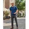 image:imageCOOFANDY Mens Polo Shirts Short Sleeve V Neck Knit Shirts for Men Casual Old Money Clothes Mens Golf ShirtLake Blue
