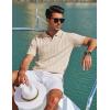 image:imageCOOFANDY Mens Polo Shirts Short Sleeve V Neck Knit Shirts for Men Casual Old Money Clothes Mens Golf ShirtLight Khaki