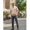 image:imageCOOFANDY Mens Polo Shirts Short Sleeve V Neck Knit Shirts for Men Casual Old Money Clothes Mens Golf ShirtLight Khaki