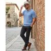 image:imageCOOFANDY Mens Polo Shirts Short Sleeve V Neck Knit Shirts for Men Casual Old Money Clothes Mens Golf ShirtLigjht Blue