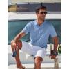 image:imageCOOFANDY Mens Polo Shirts Short Sleeve V Neck Knit Shirts for Men Casual Old Money Clothes Mens Golf ShirtLigjht Blue