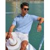 image:imageCOOFANDY Mens Polo Shirts Short Sleeve V Neck Knit Shirts for Men Casual Old Money Clothes Mens Golf ShirtLigjht Blue