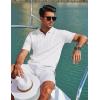 image:imageCOOFANDY Mens Polo Shirts Short Sleeve V Neck Knit Shirts for Men Casual Old Money Clothes Mens Golf ShirtWhite