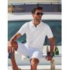 image:imageCOOFANDY Mens Polo Shirts Short Sleeve V Neck Knit Shirts for Men Casual Old Money Clothes Mens Golf ShirtWhite