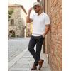 image:imageCOOFANDY Mens Polo Shirts Short Sleeve V Neck Knit Shirts for Men Casual Old Money Clothes Mens Golf ShirtWhite