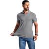 image:imageCOOFANDY Mens Ribbed Polo Shirts Short Sleeve V Neck Slim Fit Polo TShirt Casual Summer Collared Golf ShirtGray