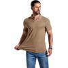 image:imageCOOFANDY Mens Ribbed Polo Shirts Short Sleeve V Neck Slim Fit Polo TShirt Casual Summer Collared Golf ShirtKhaki