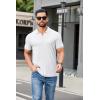 image:imageCOOFANDY Mens Ribbed Polo Shirts Short Sleeve V Neck Slim Fit Polo TShirt Casual Summer Collared Golf ShirtWhite