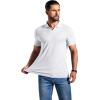 image:imageCOOFANDY Mens Ribbed Polo Shirts Short Sleeve V Neck Slim Fit Polo TShirt Casual Summer Collared Golf ShirtWhite