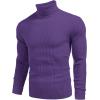 image:imageCOOFANDY Mens Ribbed Slim Fit Knitted Pullover Casual Turtleneck SweaterDark Purple