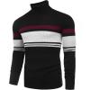 image:imageCOOFANDY Mens Ribbed Slim Fit Knitted Pullover Casual Turtleneck SweaterStripedwhite  Red