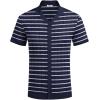 image:imageCOOFANDY Mens Short Sleeve Knit Shirt Casual Button Down Shirt Vintage Striped Knitted Golf Beach TopsTz377