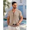 image:imageCOOFANDY Mens Short Sleeve Knit Shirt Casual Button Down Shirt Vintage Striped Knitted Golf Beach TopsTz389