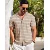 image:imageCOOFANDY Mens Short Sleeve Knit Shirt Casual Button Down Shirt Vintage Striped Knitted Golf Beach TopsTz389