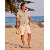 image:imageCOOFANDY Mens Short Sleeve Knit Shirt Casual Button Down Shirt Vintage Striped Knitted Golf Beach TopsTz389