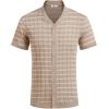 image:imageCOOFANDY Mens Short Sleeve Knit Shirt Casual Button Down Shirt Vintage Striped Knitted Golf Beach TopsTz389